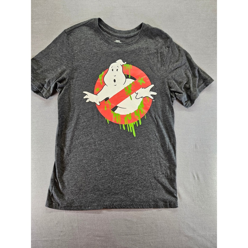 Ghostbusters Boys XXL 18 Slime Logo Graphic T-Shirt Charcoal Heather Hybrid